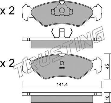 Trusting 075.0 - Тормозные колодки, дисковые, комплект www.autospares.lv