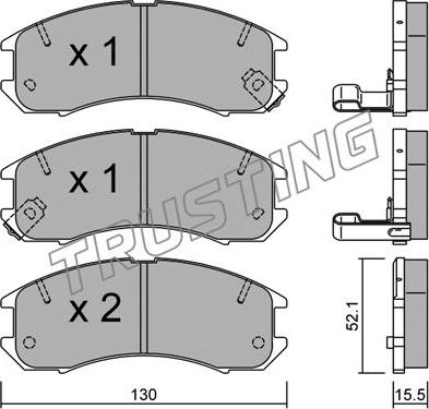 Trusting 070.0 - Тормозные колодки, дисковые, комплект www.autospares.lv