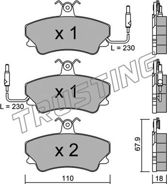 Trusting 071.0 - Bremžu uzliku kompl., Disku bremzes www.autospares.lv