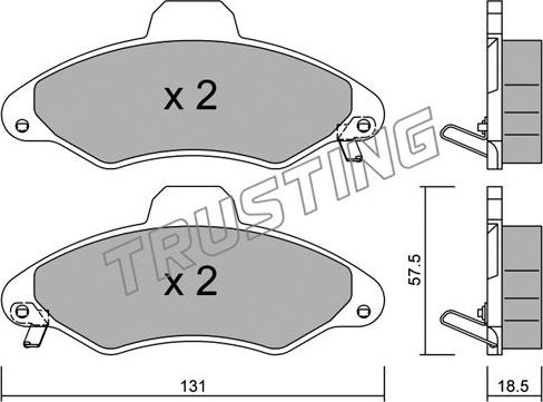 Trusting 073.1 - Тормозные колодки, дисковые, комплект www.autospares.lv