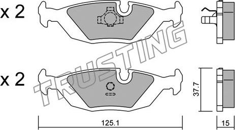 Trusting 072.0 - Bremžu uzliku kompl., Disku bremzes www.autospares.lv