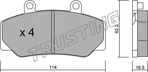 Trusting 077.0 - Тормозные колодки, дисковые, комплект www.autospares.lv