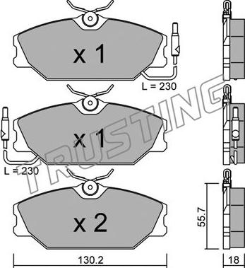 Trusting 144.1 - Brake Pad Set, disc brake www.autospares.lv