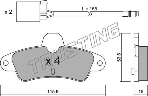 Trusting 145.0W - Bremžu uzliku kompl., Disku bremzes www.autospares.lv