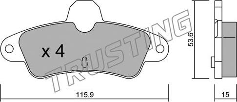 Trusting 145.0 - Bremžu uzliku kompl., Disku bremzes www.autospares.lv