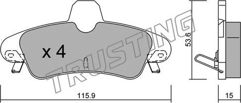 Trusting 145.1 - Bremžu uzliku kompl., Disku bremzes www.autospares.lv