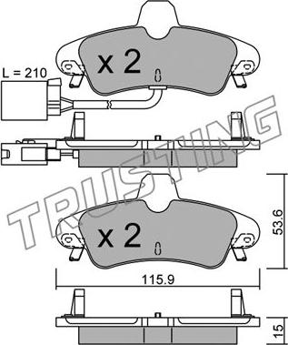 Trusting 145.2 - Bremžu uzliku kompl., Disku bremzes www.autospares.lv