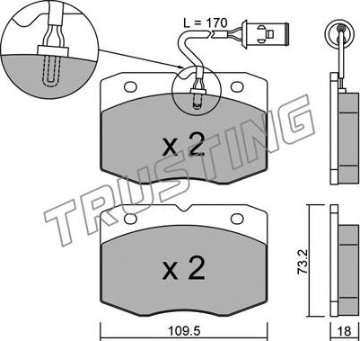 Trusting 141.0 - Bremžu uzliku kompl., Disku bremzes autospares.lv