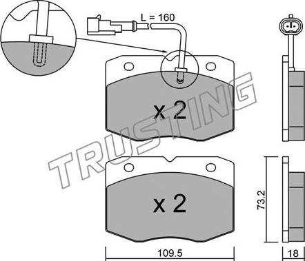 Trusting 141.1 - Bremžu uzliku kompl., Disku bremzes autospares.lv