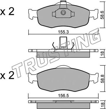 Trusting 148.0 - Bremžu uzliku kompl., Disku bremzes autospares.lv