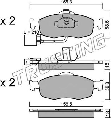 Trusting 148.1 - Bremžu uzliku kompl., Disku bremzes www.autospares.lv