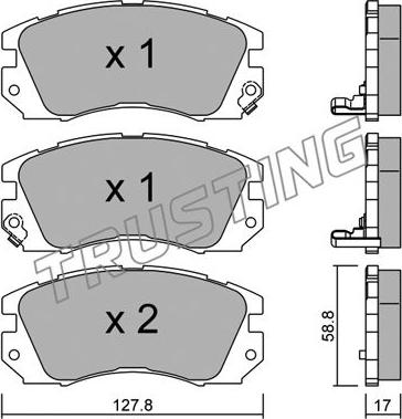 Trusting 142.0 - Bremžu uzliku kompl., Disku bremzes www.autospares.lv