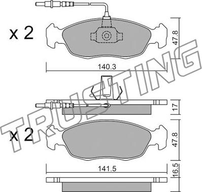 Trusting 159.0 - Bremžu uzliku kompl., Disku bremzes www.autospares.lv