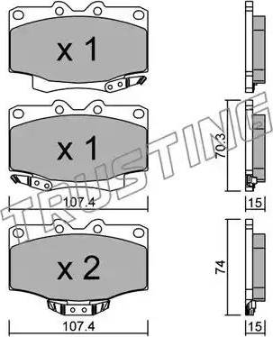 Trusting 155.0 - Bremžu uzliku kompl., Disku bremzes www.autospares.lv