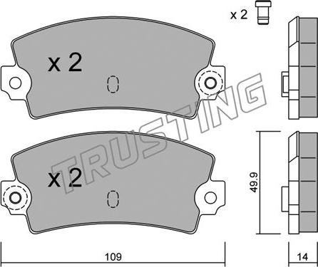 Trusting 150.1 - Bremžu uzliku kompl., Disku bremzes www.autospares.lv