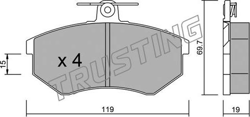 Trusting 151.0 - Bremžu uzliku kompl., Disku bremzes autospares.lv