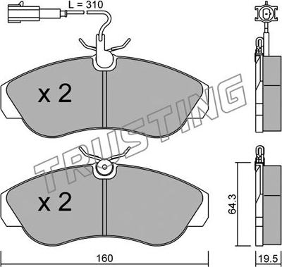 Trusting 158.1 - Bremžu uzliku kompl., Disku bremzes www.autospares.lv