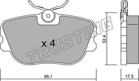 Trusting 153.0 - Bremžu uzliku kompl., Disku bremzes www.autospares.lv