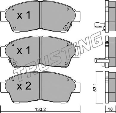 Trusting 152.0 - Bremžu uzliku kompl., Disku bremzes autospares.lv