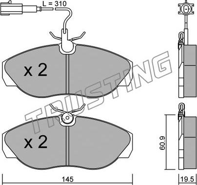 Trusting 157.1 - Brake Pad Set, disc brake www.autospares.lv