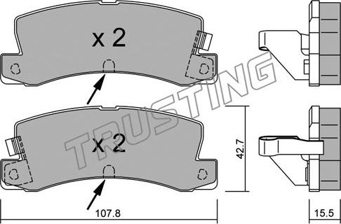 Trusting 164.2 - Bremžu uzliku kompl., Disku bremzes www.autospares.lv