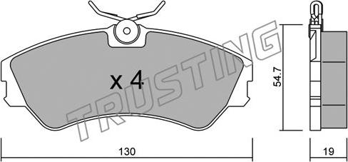 Trusting 165.0 - Тормозные колодки, дисковые, комплект www.autospares.lv