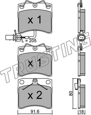 Trusting 166.2 - Bremžu uzliku kompl., Disku bremzes www.autospares.lv