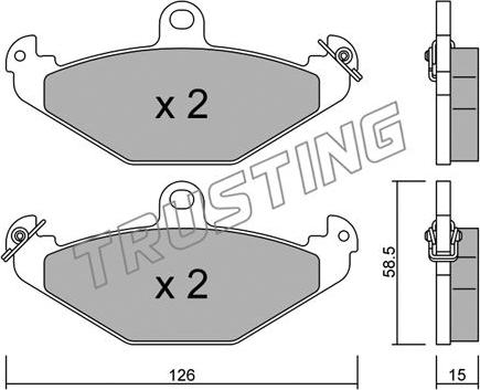 Trusting 168.0 - Bremžu uzliku kompl., Disku bremzes autospares.lv