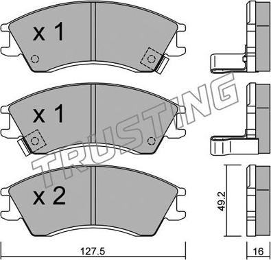 Trusting 163.0 - Bremžu uzliku kompl., Disku bremzes www.autospares.lv