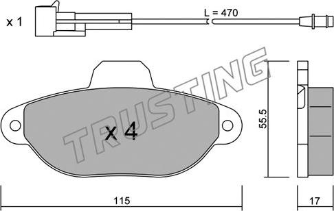 Trusting 162.0 - Brake Pad Set, disc brake www.autospares.lv