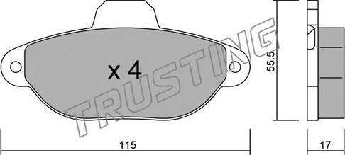 Trusting 162.1 - Brake Pad Set, disc brake www.autospares.lv