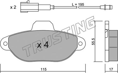 Trusting 162.3 - Bremžu uzliku kompl., Disku bremzes www.autospares.lv