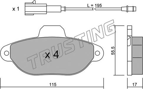 Trusting 162.2 - Bremžu uzliku kompl., Disku bremzes www.autospares.lv