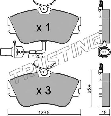 Trusting 167.1 - Bremžu uzliku kompl., Disku bremzes www.autospares.lv