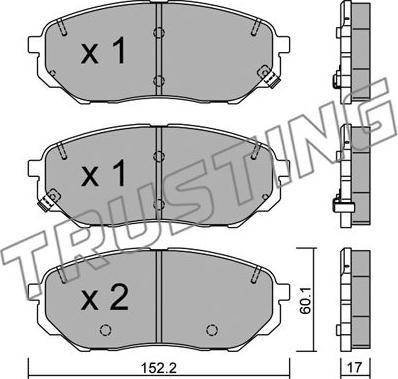 Trusting 1096.0 - Bremžu uzliku kompl., Disku bremzes www.autospares.lv