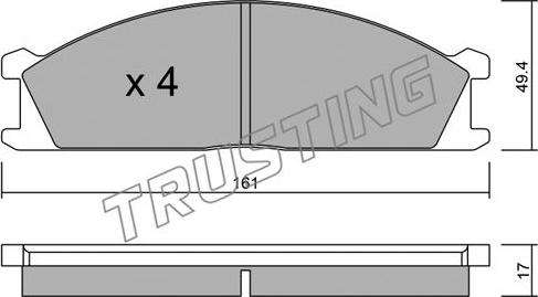 Trusting 109.0 - Bremžu uzliku kompl., Disku bremzes www.autospares.lv