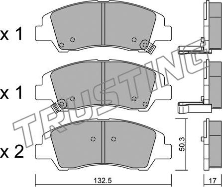 Trusting 1091.0 - Bremžu uzliku kompl., Disku bremzes www.autospares.lv