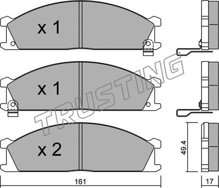 Trusting 109.1 - Bremžu uzliku kompl., Disku bremzes www.autospares.lv