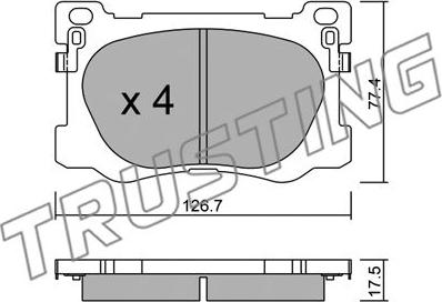 Trusting 1093.0 - Bremžu uzliku kompl., Disku bremzes www.autospares.lv