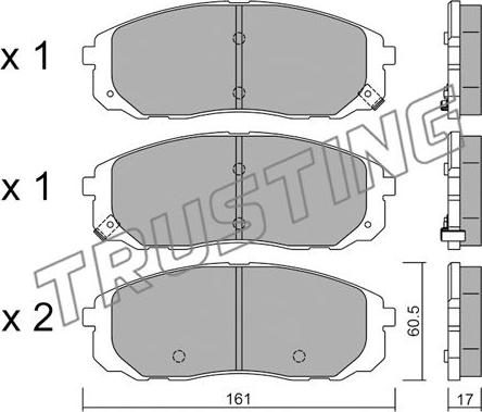 Trusting 1097.0 - Bremžu uzliku kompl., Disku bremzes www.autospares.lv