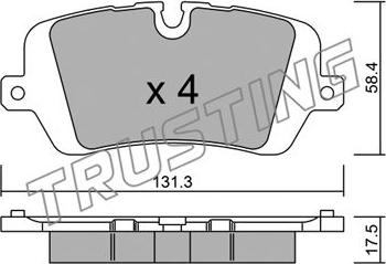 Trusting 1049.0 - Bremžu uzliku kompl., Disku bremzes www.autospares.lv