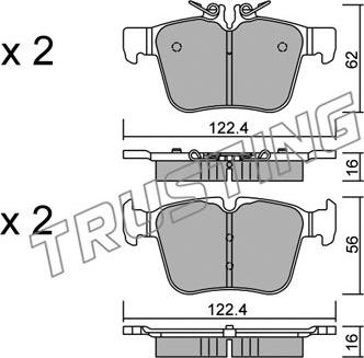 Trusting 1044.0 - Brake Pad Set, disc brake www.autospares.lv