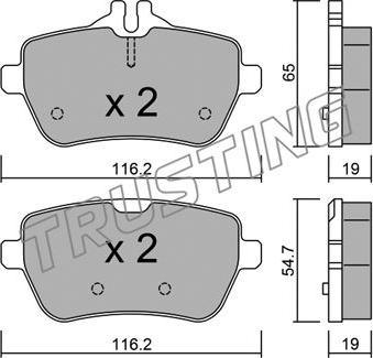 Trusting 1046.0 - Bremžu uzliku kompl., Disku bremzes www.autospares.lv