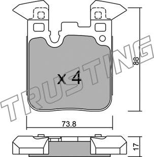 Trusting 1040.0 - Bremžu uzliku kompl., Disku bremzes www.autospares.lv