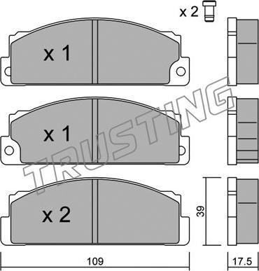 Trusting 104.0 - Bremžu uzliku kompl., Disku bremzes www.autospares.lv