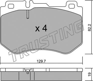 Trusting 1042.0 - Brake Pad Set, disc brake www.autospares.lv