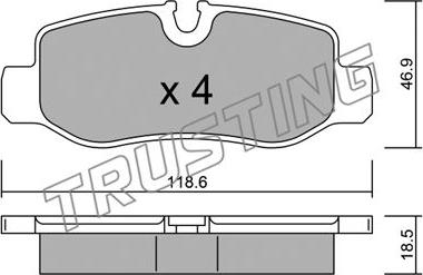 Trusting 1047.0 - Bremžu uzliku kompl., Disku bremzes www.autospares.lv