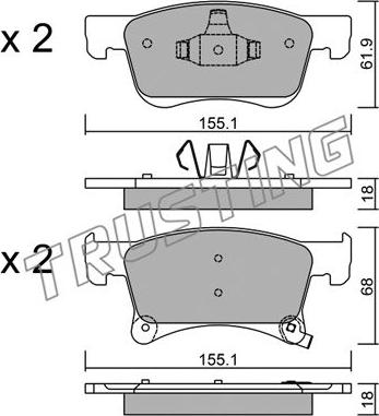 Trusting 1059.0 - Bremžu uzliku kompl., Disku bremzes www.autospares.lv