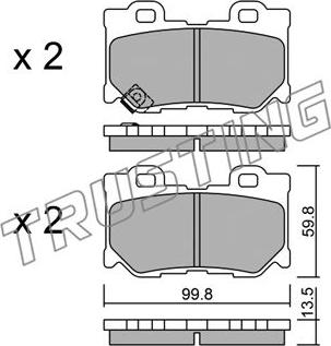 Trusting 1054.0 - Bremžu uzliku kompl., Disku bremzes www.autospares.lv