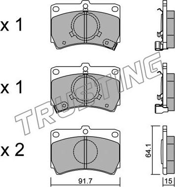 Trusting 105.0 - Bremžu uzliku kompl., Disku bremzes autospares.lv